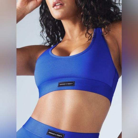 Savage X Fenty LINEUP LOW-IMPACT SPORTS BRA size 1X colbat blue NEW